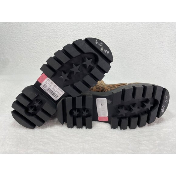 Gianni Bini size 6 All-Star Leopard Print Suede Zip Chunky Lug Sole Platform - Picture 5 of 7